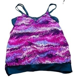 Free Country Swim Top - NWT | Women Small | Pink Blue